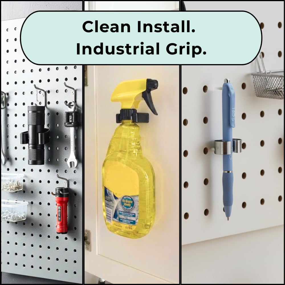 Spring Clip, Grip Clip, Holds 1-1 3/8 Inch Diameter with Screws